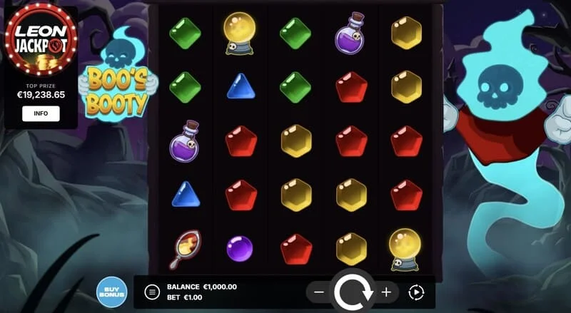 Boo's Booty - main screen with 5x5 grid